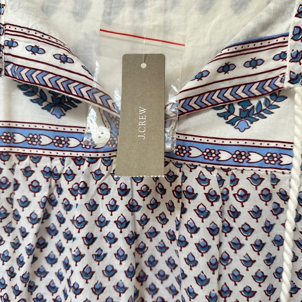 J. Crew Point Sur Boho 100% Cotton Top Long Sleeve Size 12 - Picture 12 of 14